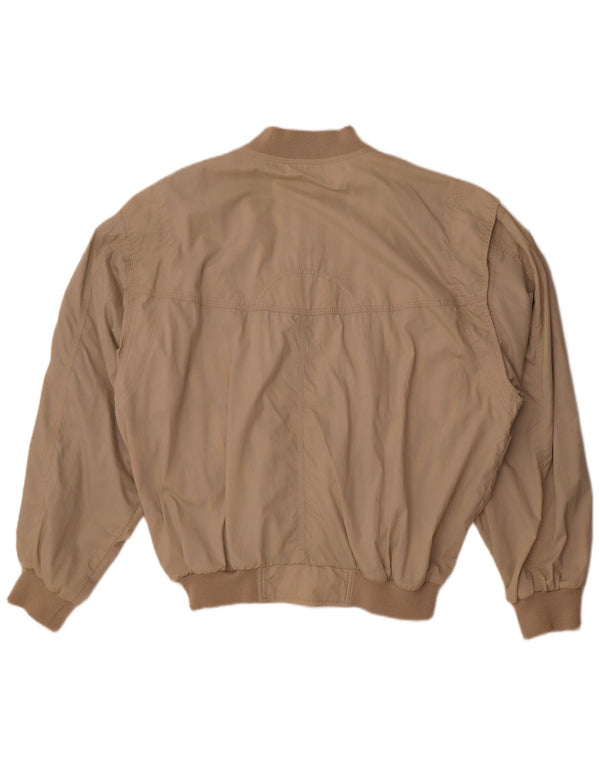 Novo Fast Mens Loose Fit Bomber Jacket UK 38 Médio Bege Algodão