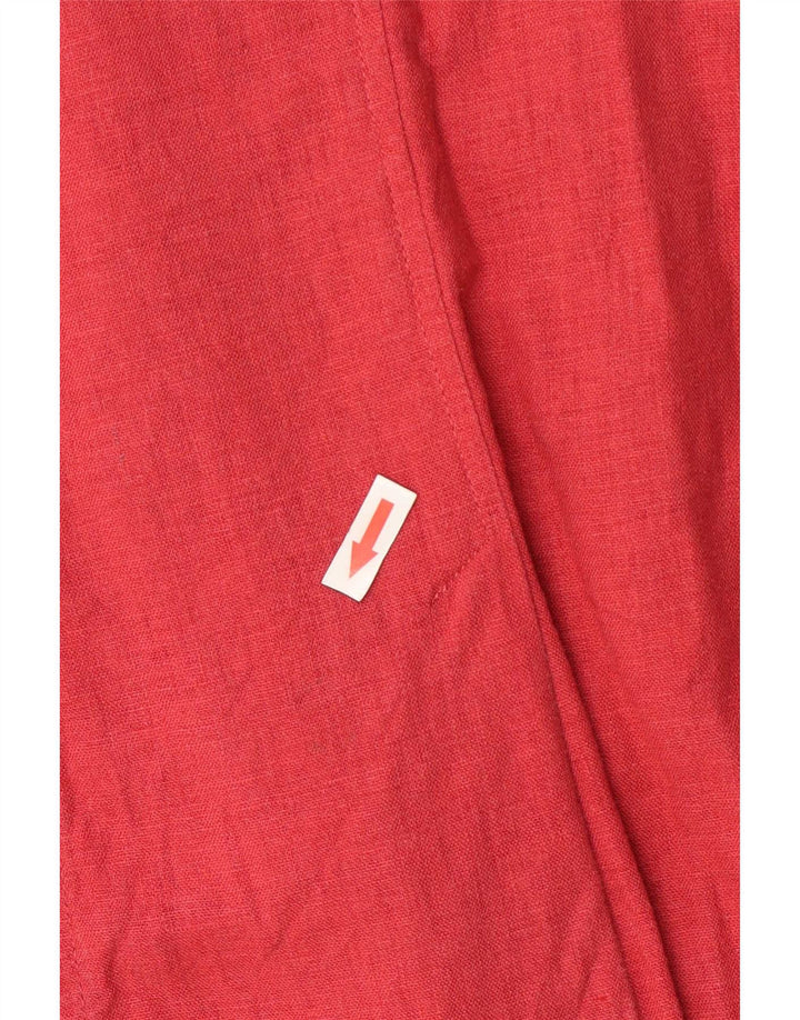 Jaqueta blazer feminina de 3 botões Marks & Spencer Reino Unido 16 grande linho vermelho