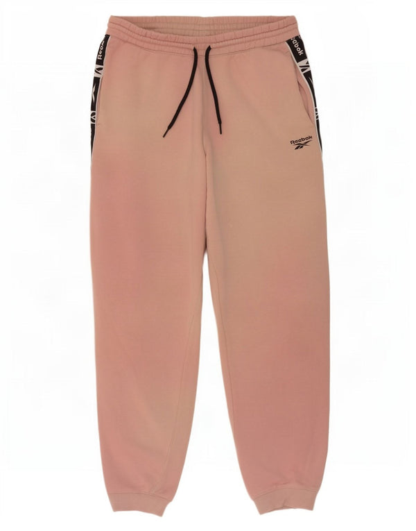 Calça de treino masculina Reebok Graphic Joggers grande bloco colorido rosa