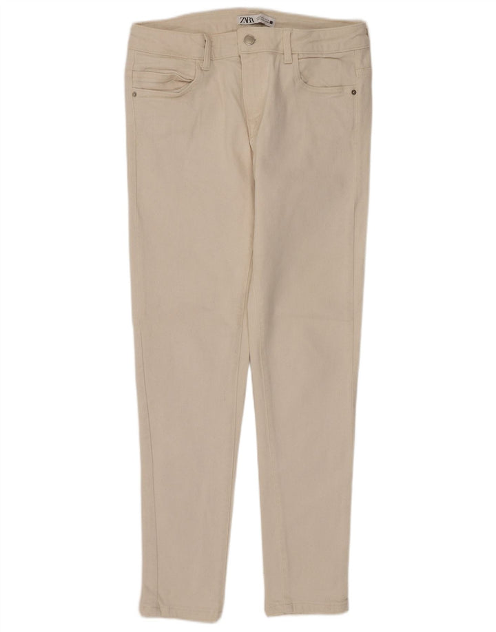 ZARA Jeans Skinny Feminino EU 40 Médio W30 L27 Off White