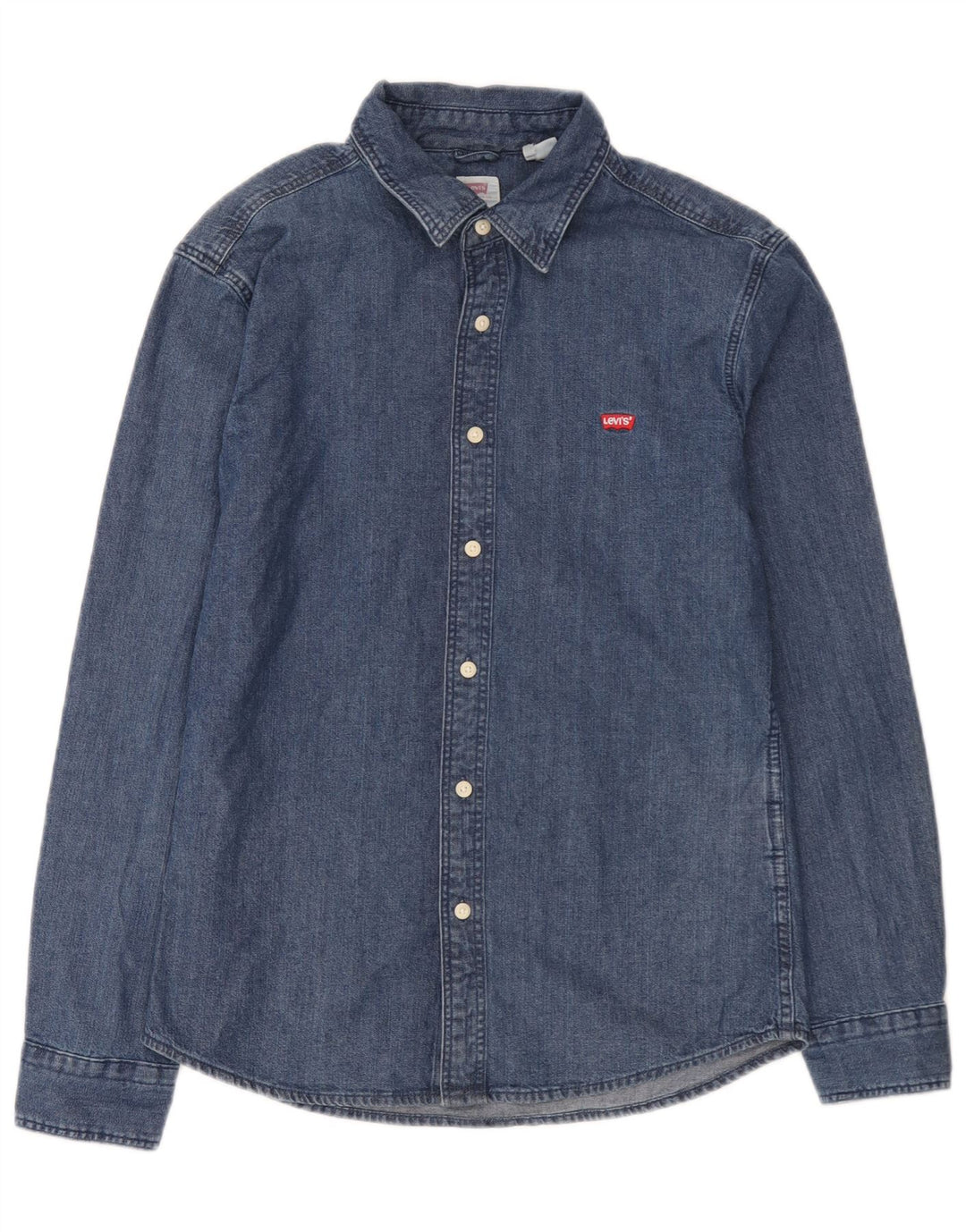 Camisa jeans masculina Levi's Slim Fit azul médio algodão