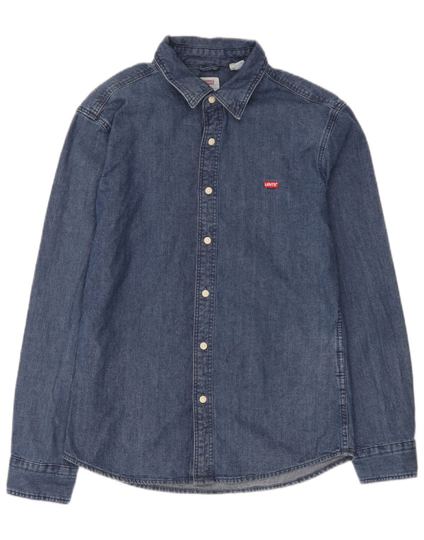Camisa jeans masculina Levi's Slim Fit azul médio algodão