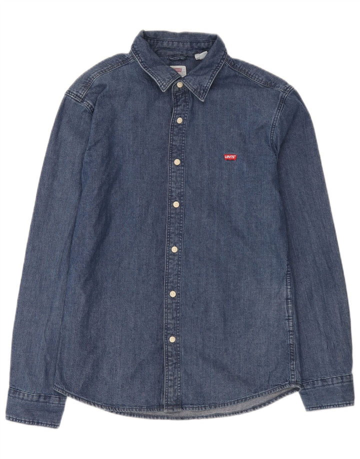 Camisa jeans masculina Levi's Slim Fit azul médio algodão