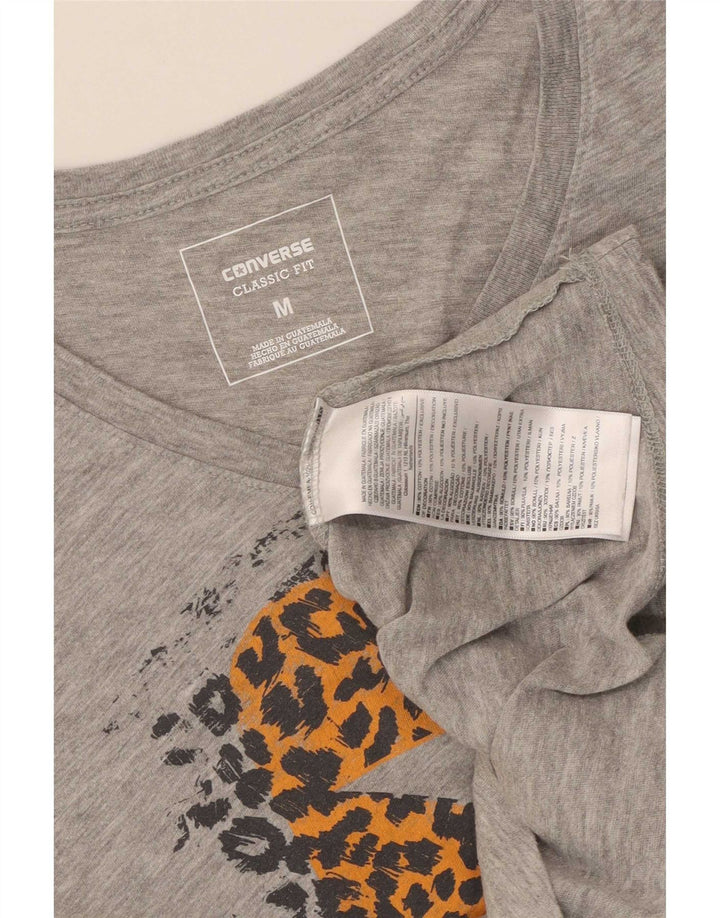 Camiseta feminina Converse Classic Fit gráfica top UK 12 cinza médio manchado