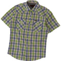 Camisa masculina de manga curta Marlboro Classics algodão xadrez verde médio