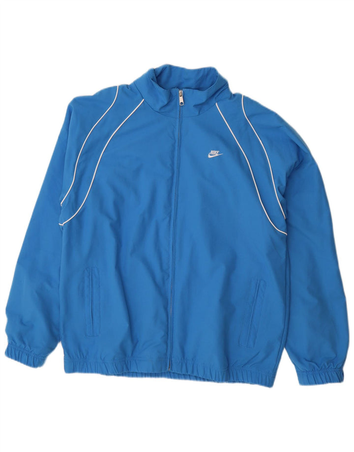 NIKE Mens Tracksuit Top Jacket UK 39/41 Médio Azul Poliéster
