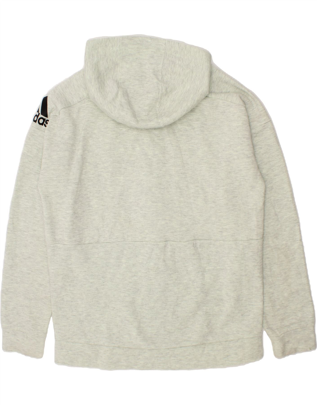 ADIDAS Girls Zip Hoodie Sweater 11-12 Years Grey Flecked Cotton Vintage Adidas and Second-Hand Adidas from Messina Hembry 