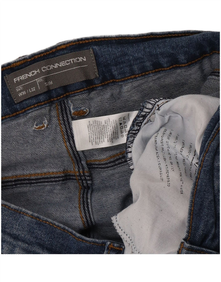 French Connection Masculino Slim Jeans W36 L32 Azul Algodão