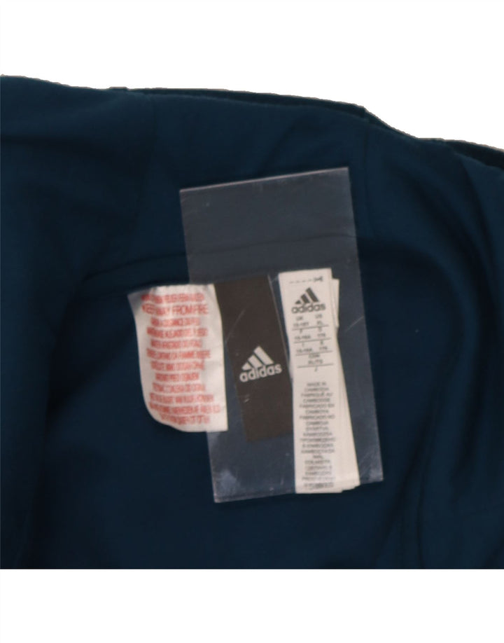 ADIDAS Boys Zip Hoodie Sweater 15-16 Years Blue Cotton Vintage Adidas and Second-Hand Adidas from Messina Hembry 