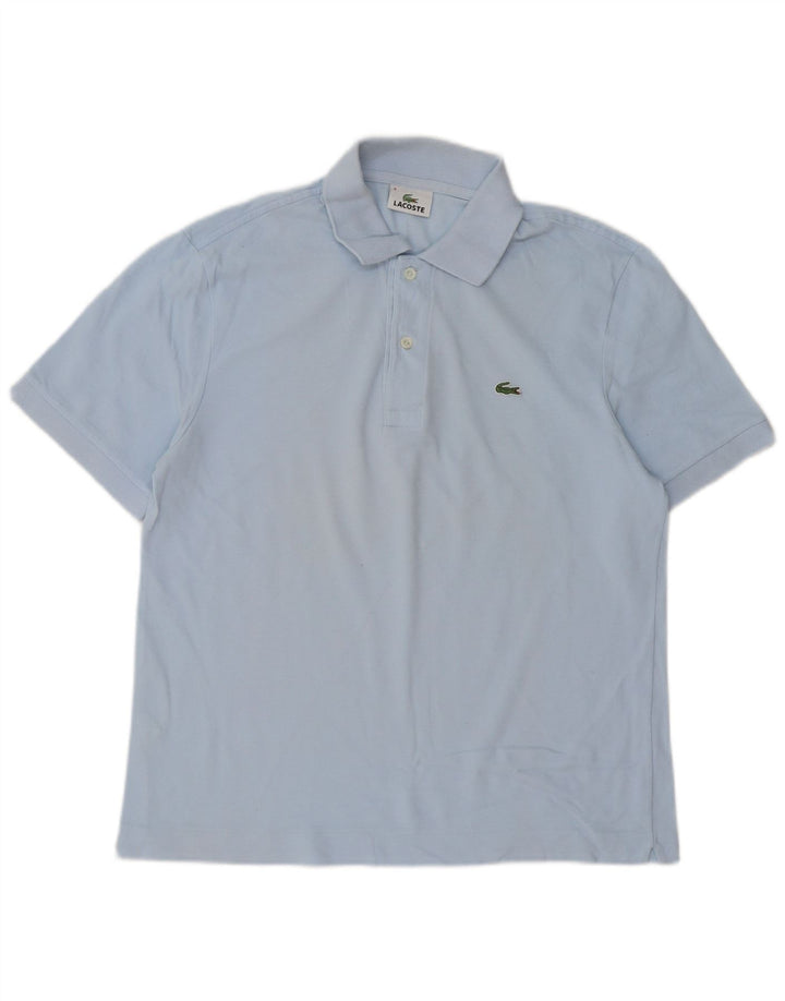Camisa polo masculina Lacoste tamanho 4 algodão azul médio