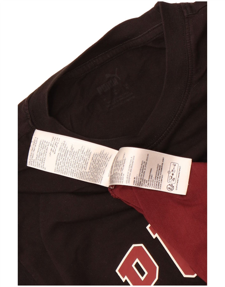 Camiseta masculina Puma Graphic Top médio preto colorblock algodão