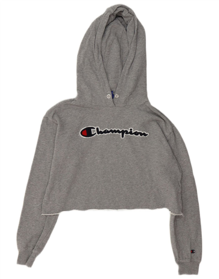 Jumper feminino com capuz e corte grande Champion UK 10 pequeno cinza manchado
