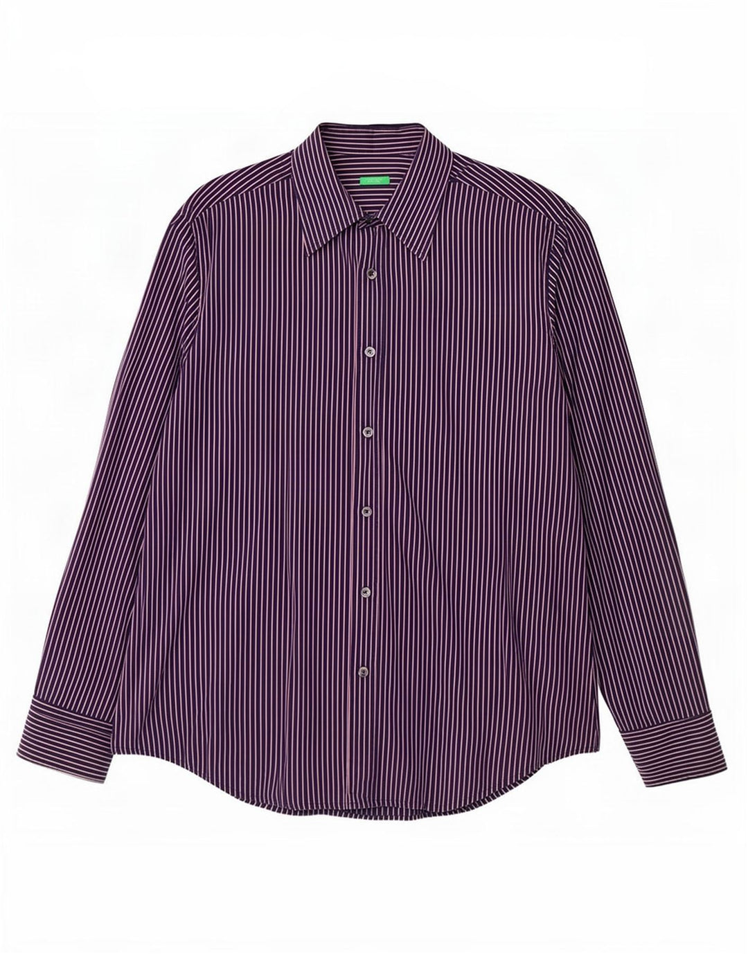 Camisa masculina Benetton XL azul marinho listrado algodão