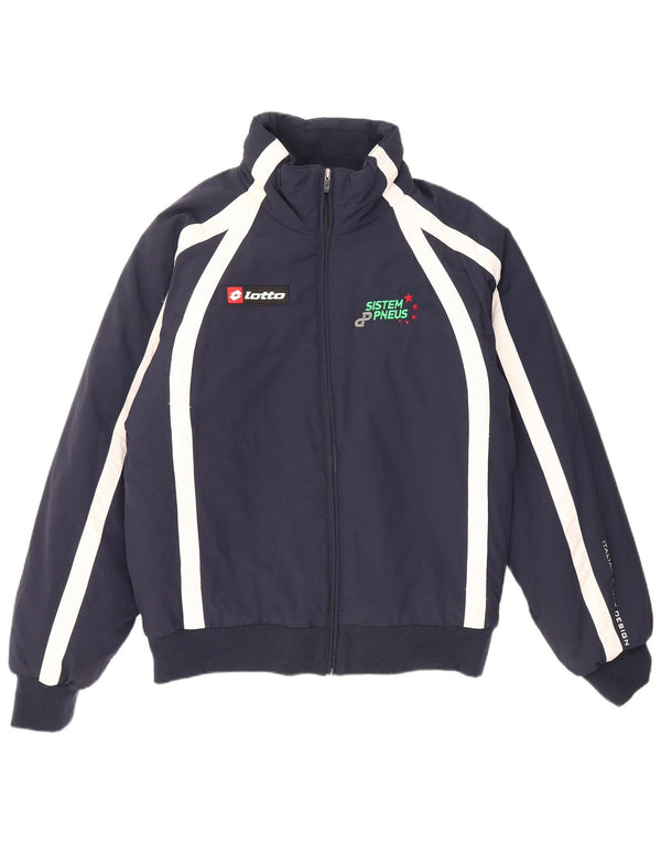 Lotto Mens Graphic Tracksuit Top Jacket XL Navy Blue Colourblock Polyamide