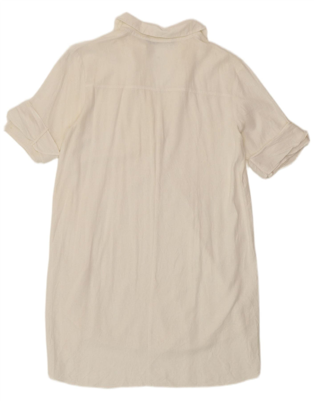 Vestido camisa feminino de mangas curtas ZARA Reino Unido 14 médio branco