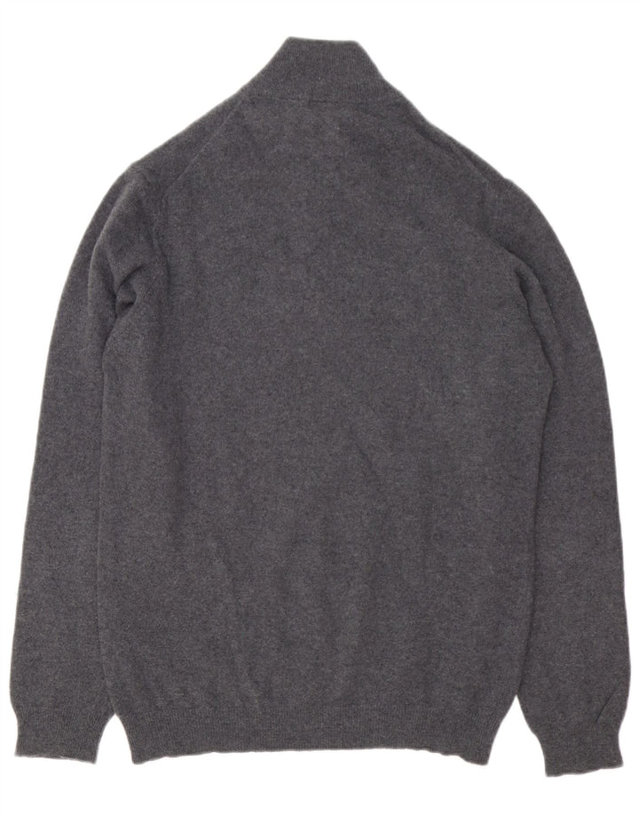 Suéter masculino Timberland com zíper e gola grande lã Merino cinza
