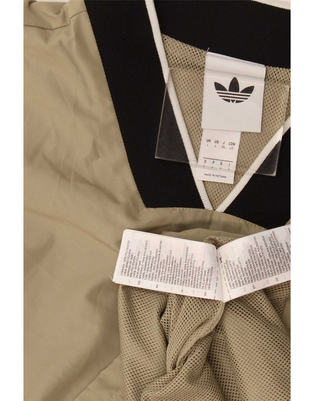 Adidas Mens Pulôver Treino Top Grande Bege Colourblock Poliéster