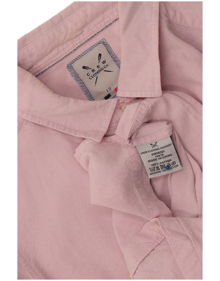 Camisa feminina Crew Clothing UK 12 algodão rosa médio
