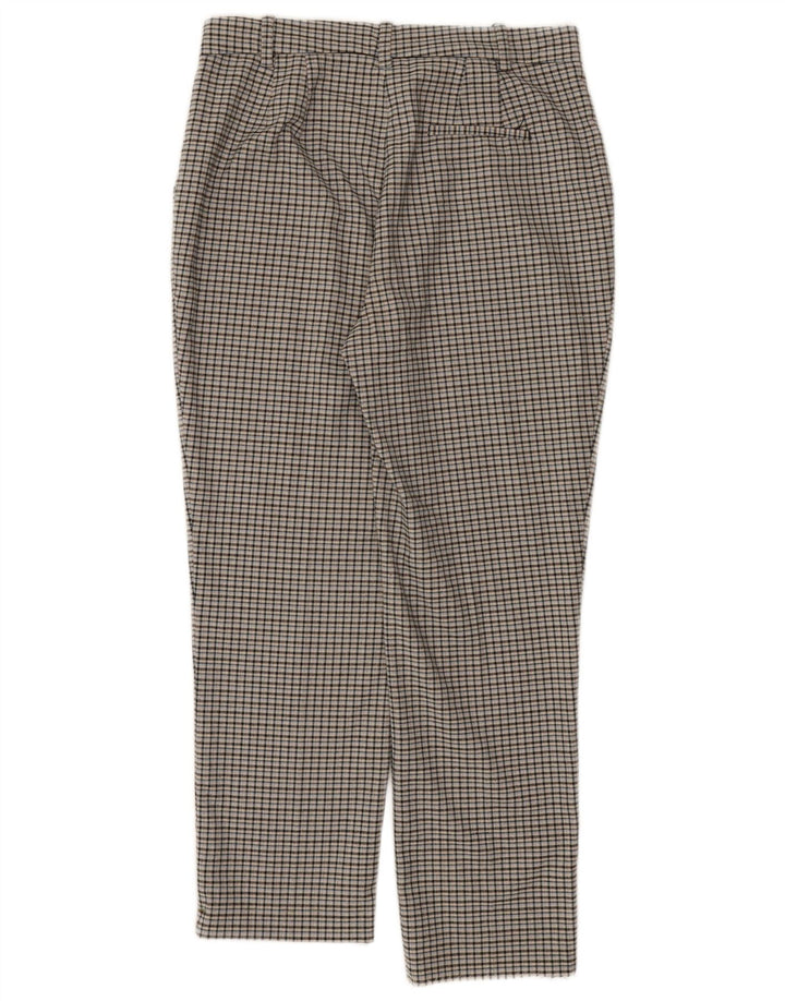 Calças cortadas femininas Marks & Spencer Reino Unido 10 pequenas W30 L24 xadrez cinza