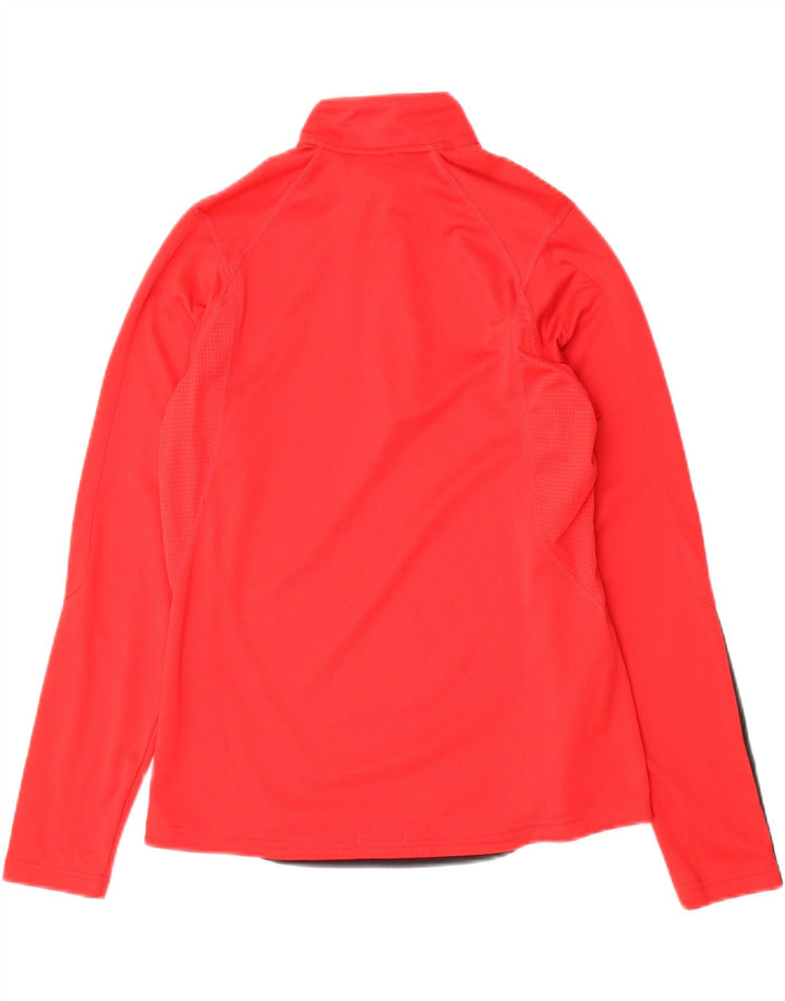 Adidas Womens Climacool Zip Neck Pullover Treino Top Reino Unido 14 Médio Vermelho