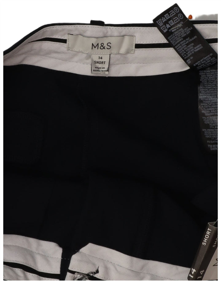 Calça chino feminina MARKS & SPENCER Reino Unido 14 grande W34 L27 azul marinho