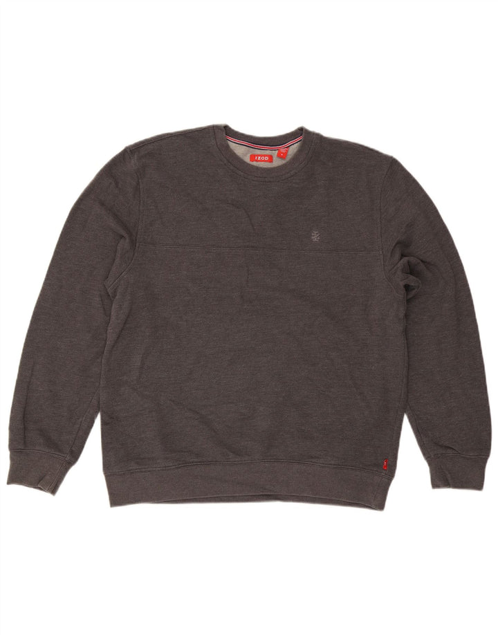 IZOD moletom masculino jumper algodão cinza médio