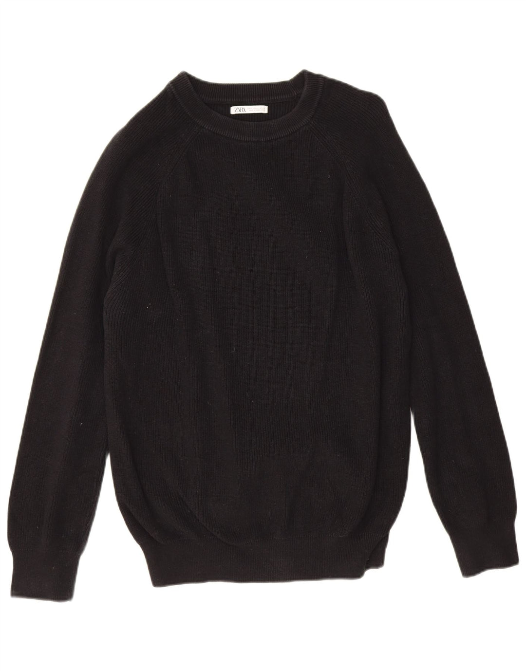 Zara Suéter masculino com gola canoa grande algodão preto