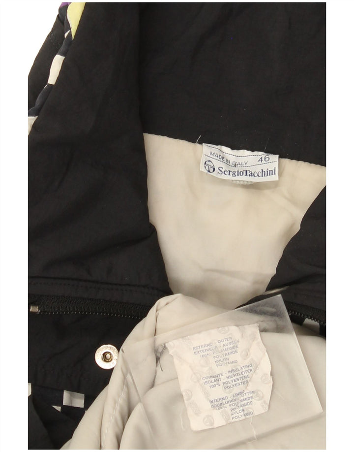 Jaqueta corta-vento oversized feminina Sergio Tacchini IT 46 grande xadrez preto