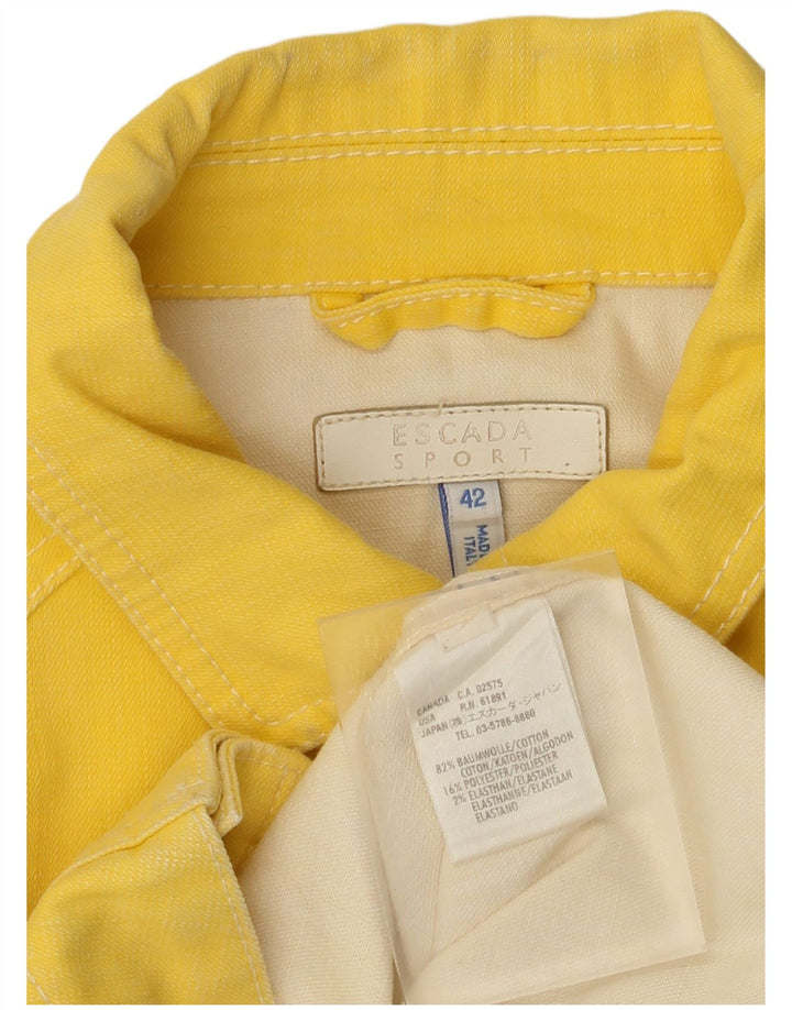 Escada Womens Bomber Jacket IT 42 Medium Yellow Cotton Sports