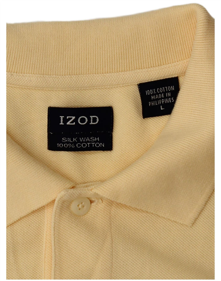 Camisa polo masculina IZOD grande algodão amarelo