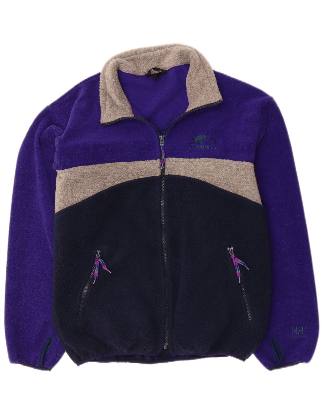 Jaqueta de lã masculina HELLY HANSEN Reino Unido 38 bloco colorido azul marinho médio