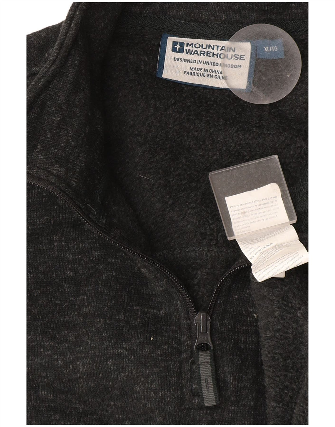 Moletom masculino Mountain Warehouse com zíper e gola XL cinza salpicado