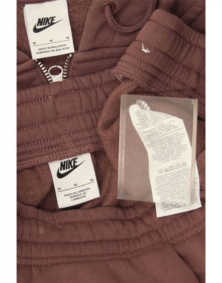 Nike Womens Hooded Full Tracksuit UK 14 Médio Marrom Algodão