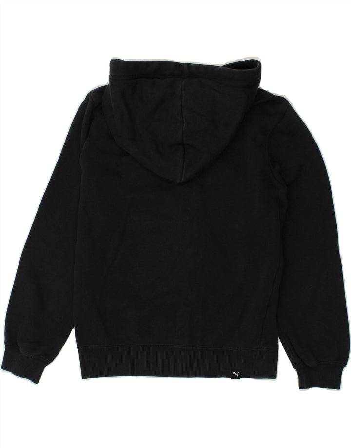 PUMA Boys Graphic Zip Hoodie Sweater  9-10 Years Navy Blue Cotton | Vintage Puma | Thrift | Second-Hand Puma | Used Clothing | Messina Hembry 