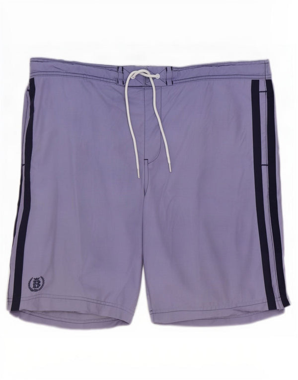 Shorts de natação masculino Marks & Spencer 2XL algodão listrado roxo