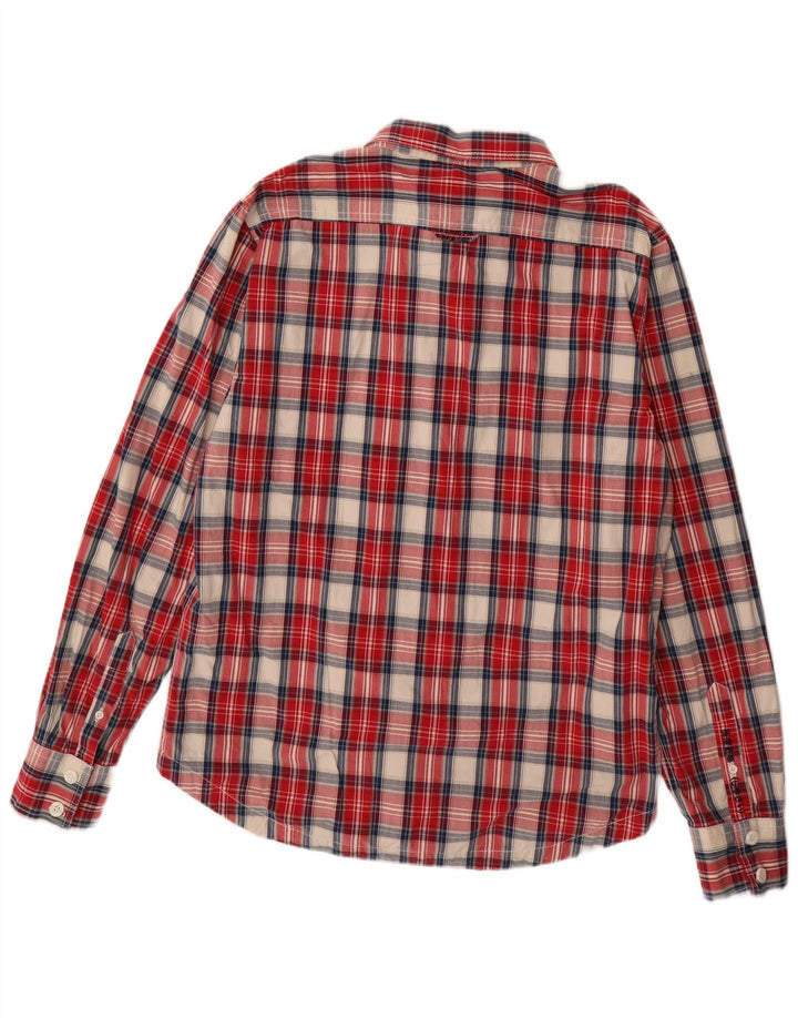Camisa masculina SUPERDRY 2XL algodão xadrez vermelho