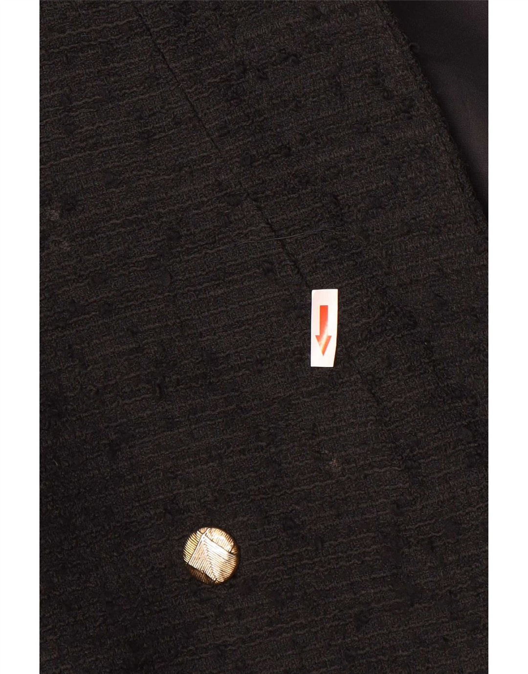 Jaqueta blazer masculina Zara com peito duplo Reino Unido 36 poliéster manchado preto pequeno