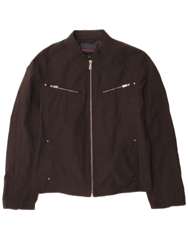 Jaqueta masculina Trussardi Biker UK 36 pequena preta