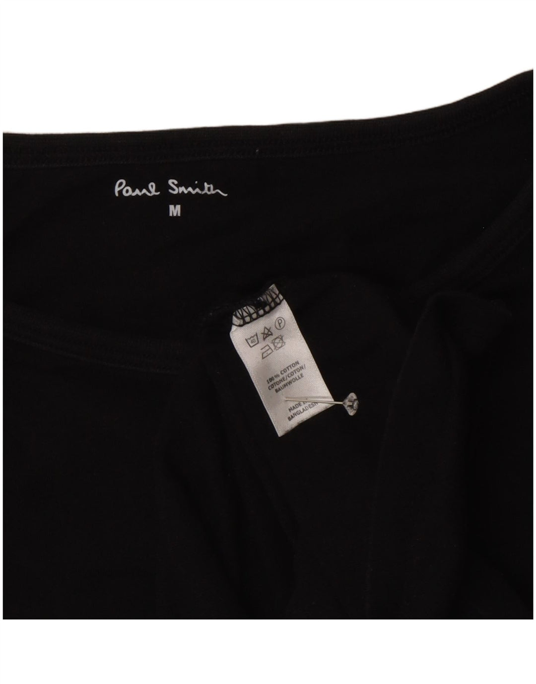 Camiseta feminina Paul Smith UK 14 algodão preto médio