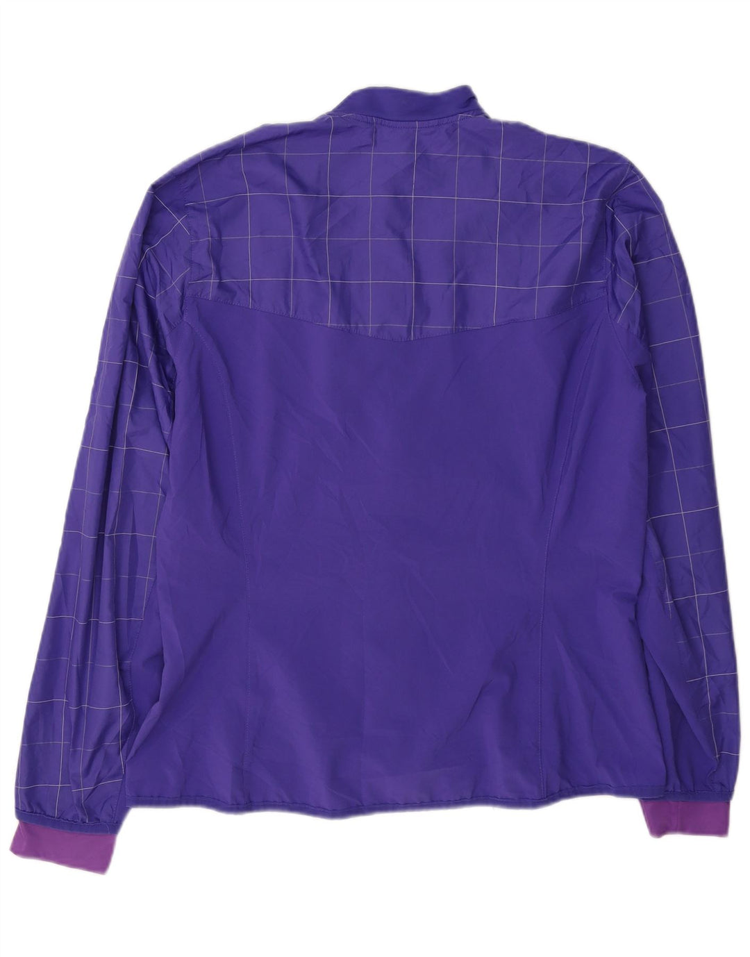 Adidas Womens Tracksuit Top Jacket UK 16 Grande Roxo Check Poliéster
