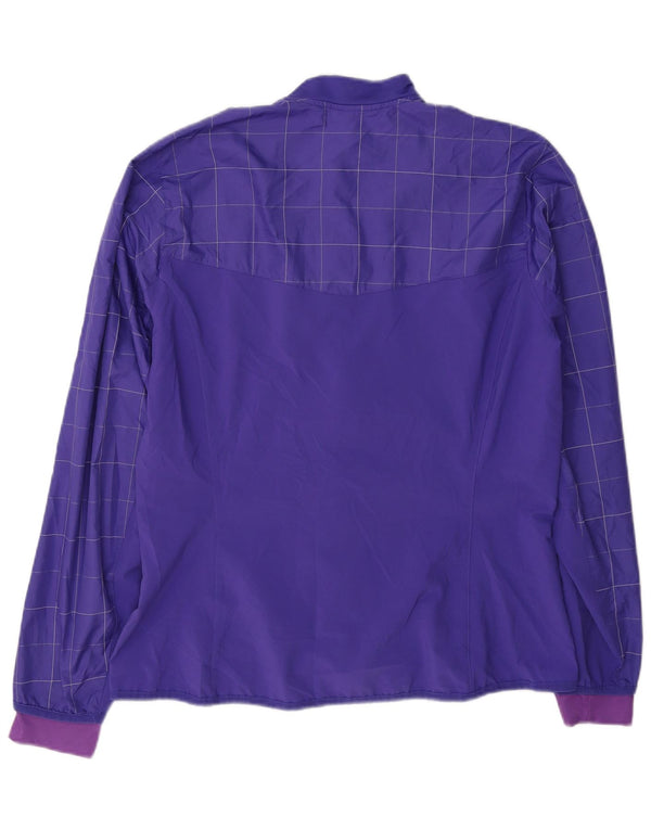 Adidas Womens Tracksuit Top Jacket UK 16 Grande Roxo Check Poliéster