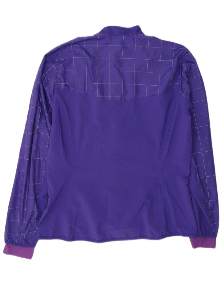 Adidas Womens Tracksuit Top Jacket UK 16 Grande Roxo Check Poliéster