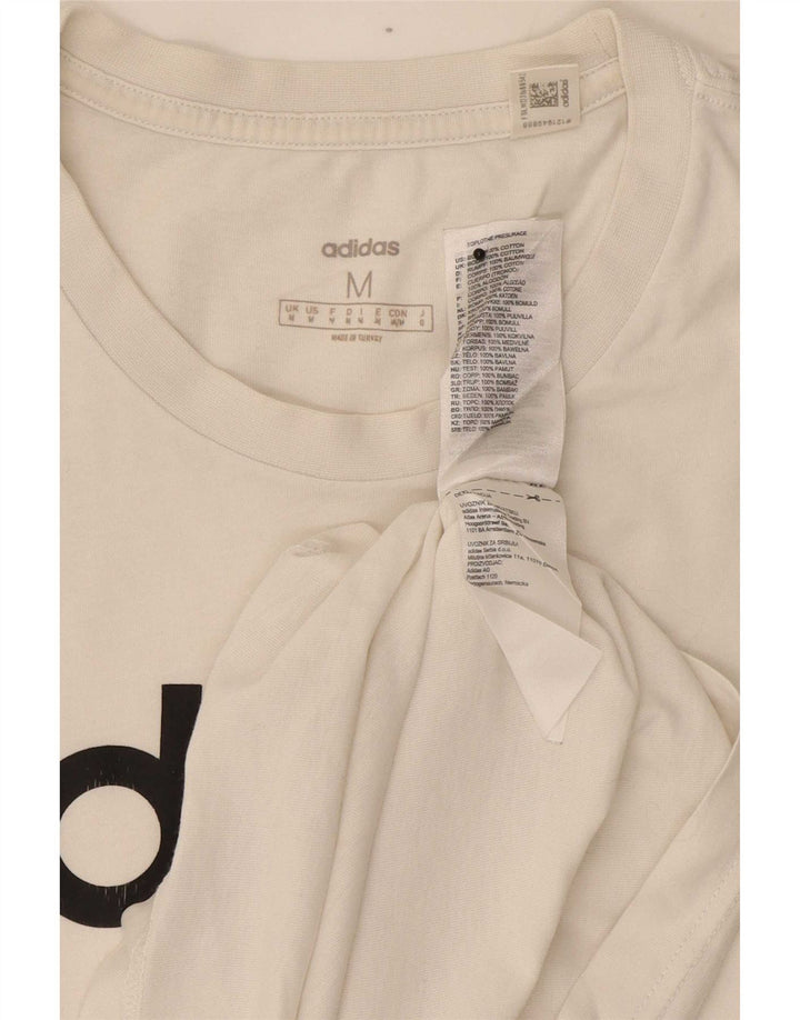 Adidas Mens Graphic T-Shirt Top Médio Algodão Branco