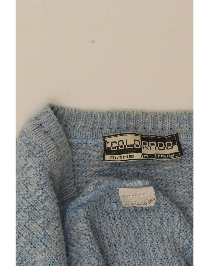 Suéter masculino Colorado com decote em V, algodão manchado azul médio