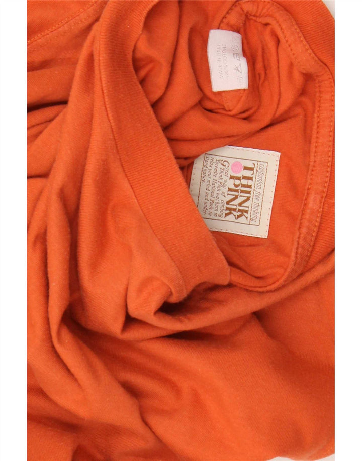 Camiseta masculina Think Pink Top grande de algodão laranja