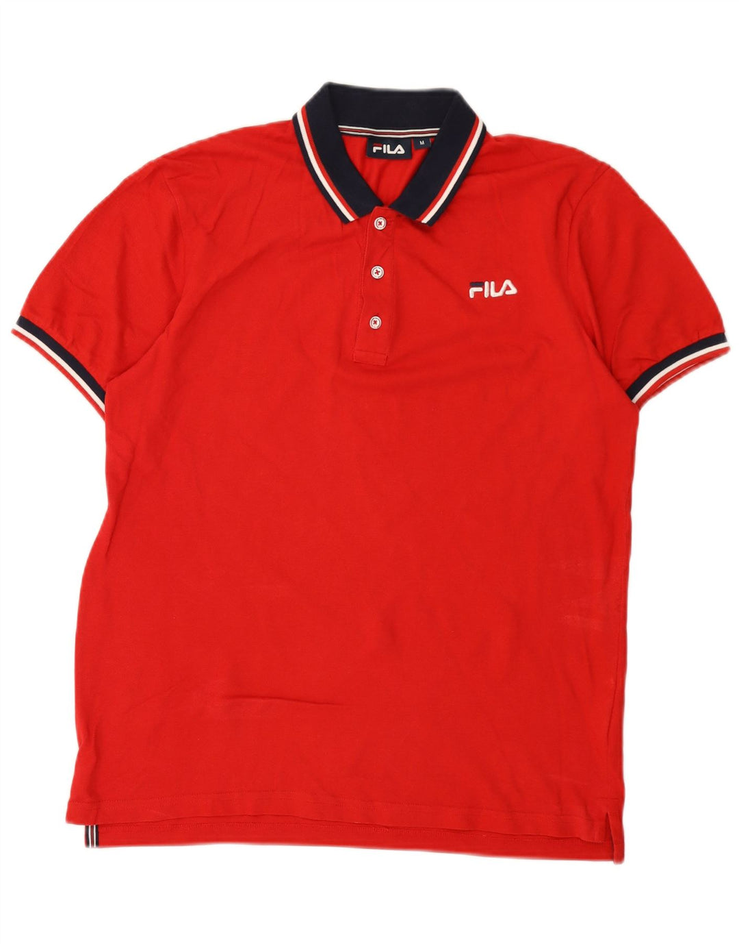 Camisa polo masculina Fila médio algodão colorblock vermelho