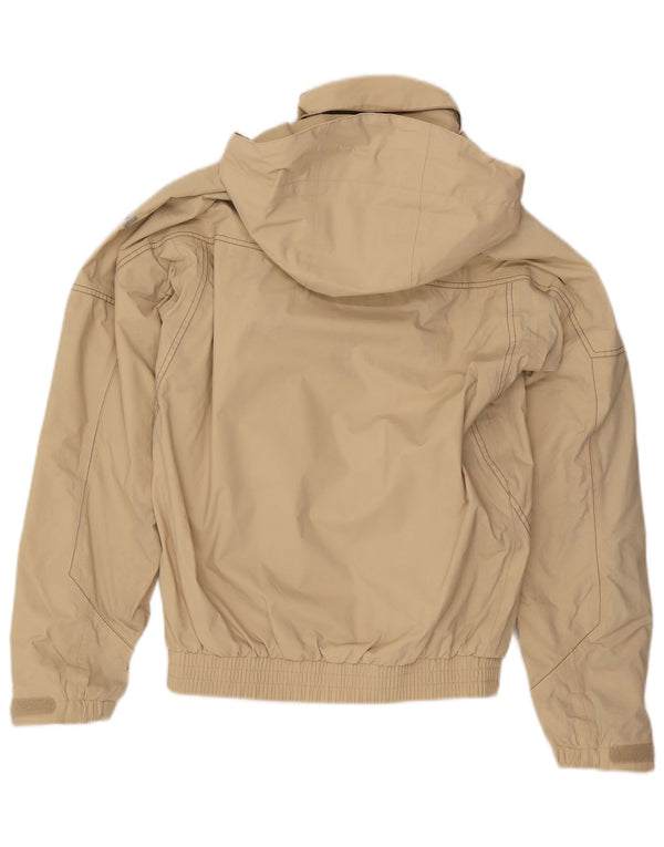 Jaqueta bomber masculina Helly Hansen com capuz gráfico UK 36 pequena bege nylon