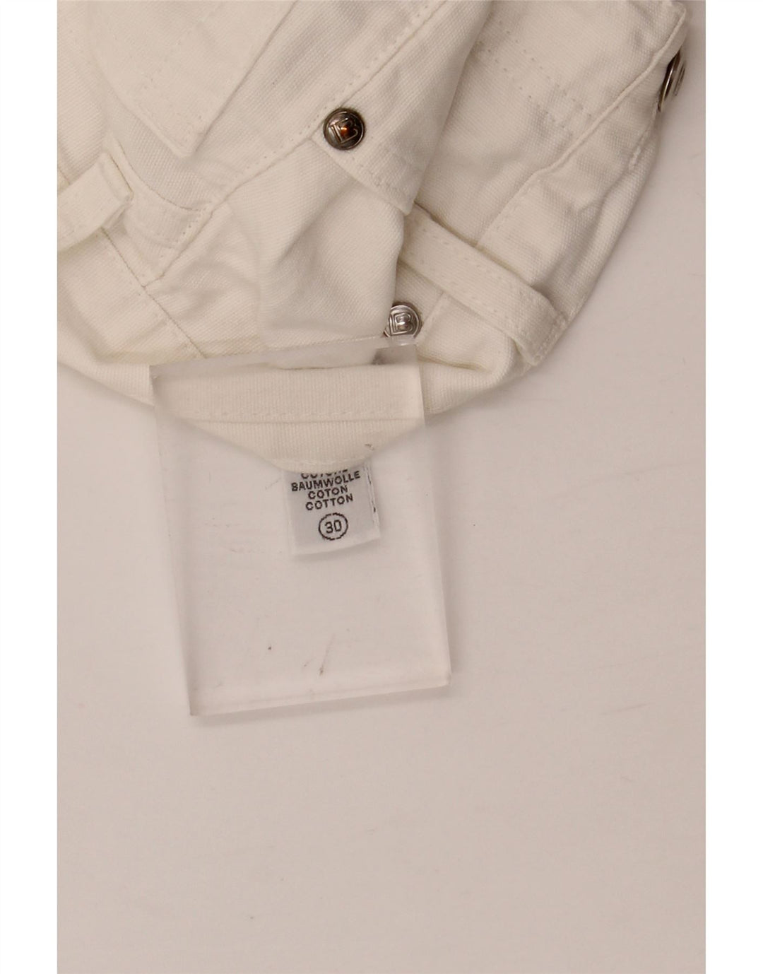 LAURA BIAGIOTTI Calça jeans reta feminina W28 L30 algodão branco