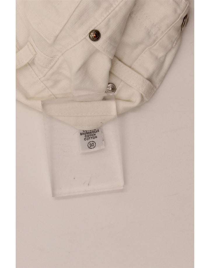 LAURA BIAGIOTTI Calça jeans reta feminina W28 L30 algodão branco