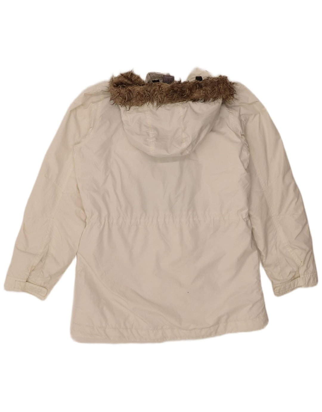Jaqueta corta-vento feminina Nike com capuz Reino Unido 14/16 grande poliéster branco